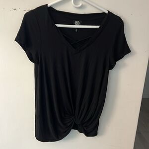 Bobeau twist front black tee shirt S